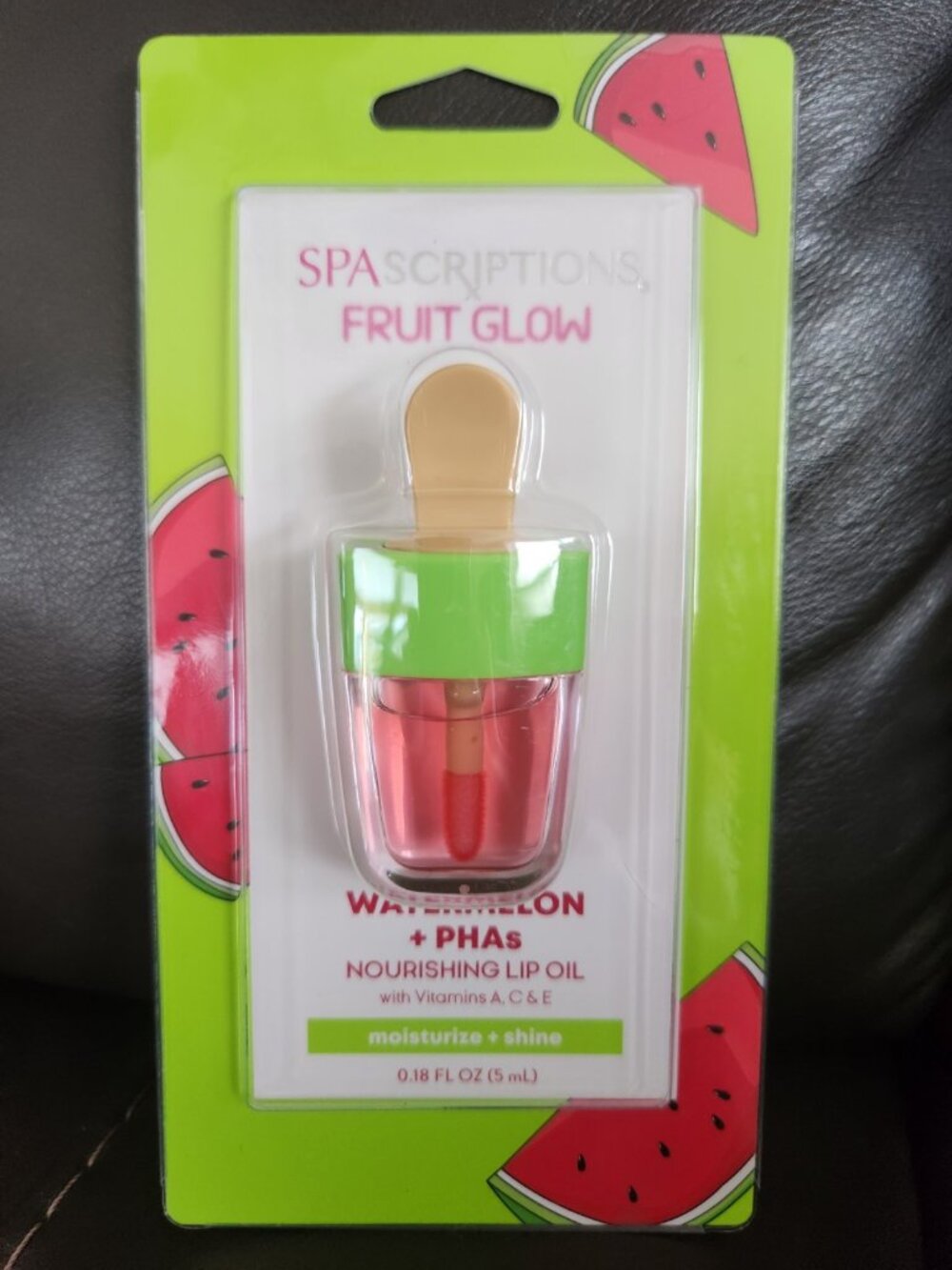 SpaScriptions Fruit Glow Watermelon PHAs Vitamins A C E Lip Oil 0.18 fl oz